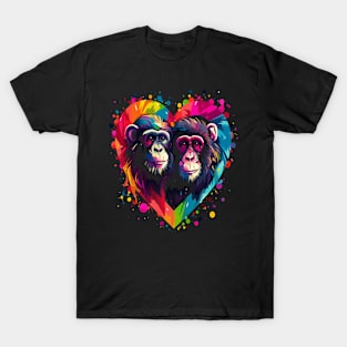 Chimpanzee Couple Valentine T-Shirt